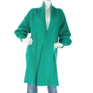 Vintage Jade Green Boho Duster Cardigan